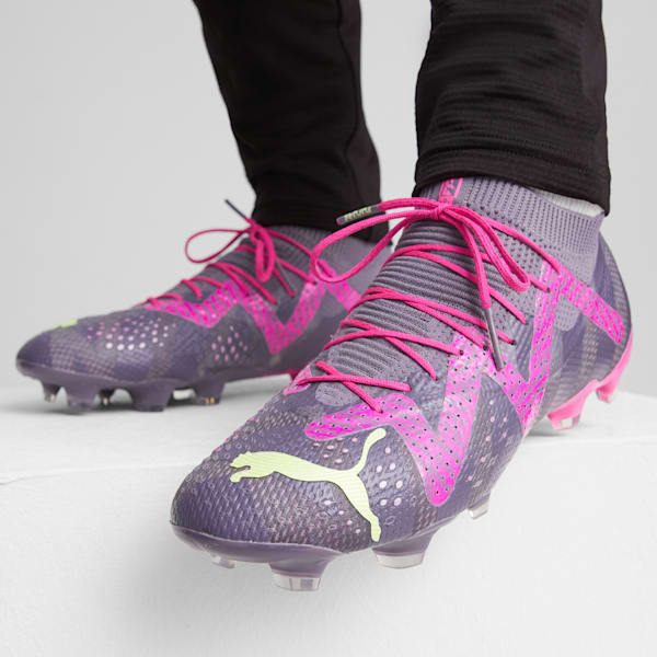 Souliers de soccer à crampons de gardien de but FUTURE ULTIMATE FG/AG, Purple Charcoal-Fast Yellow-Ravish-PUMA White, extralarge